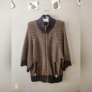 Jones New York Batwing knit, zipper sweater - large